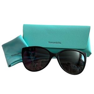 Tiffany & Co Sunglasses, polarized, cat eye, black and turquoise